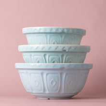Load image into Gallery viewer, Mason Cash Color Mix Powder Blue Set of 3 Mixing Bowl Bundle