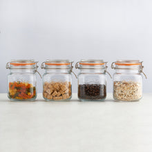 Load image into Gallery viewer, Square Clip Top Jars- Set of 4 (2 pcs-34oz & 2 pcs-51oz)