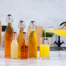 Load image into Gallery viewer, Square Clip Top Bottles-Set of 6 (2 each of 9oz, 16oz, 34oz)