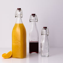 Load image into Gallery viewer, Square Clip Top Bottles-Set of 6 (2 each of 9oz, 16oz, 34oz)