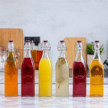 Load image into Gallery viewer, Square Clip Top Bottles 34oz-Set of 6