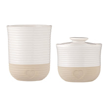 Load image into Gallery viewer, Mason Cash Rustic Charm Set of 2 Storage Jar and Utensil Holder