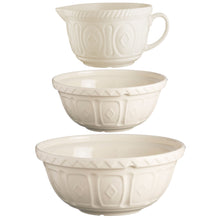 Load image into Gallery viewer, Mason Cash Cream Mixing Bowl & Batter Bowl Set of 3