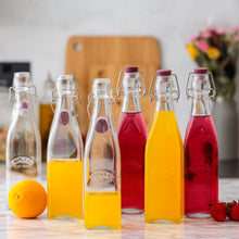 Load image into Gallery viewer, Square Clip Top Bottles 16oz-Set of 6