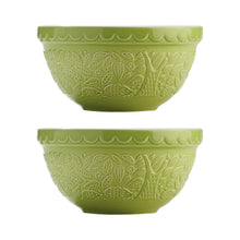 Load image into Gallery viewer, Mason Cash In the Forest Set of 2 Hedgehog Green S30 Mixing Bowls
