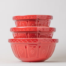 Load image into Gallery viewer, Mason Cash Red Color Mix Set of 3 Mixing Bowls
