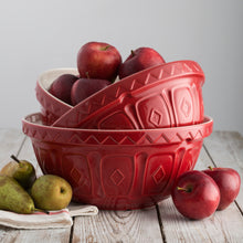 Load image into Gallery viewer, Mason Cash Red Color Mix Set of 3 Mixing Bowls

