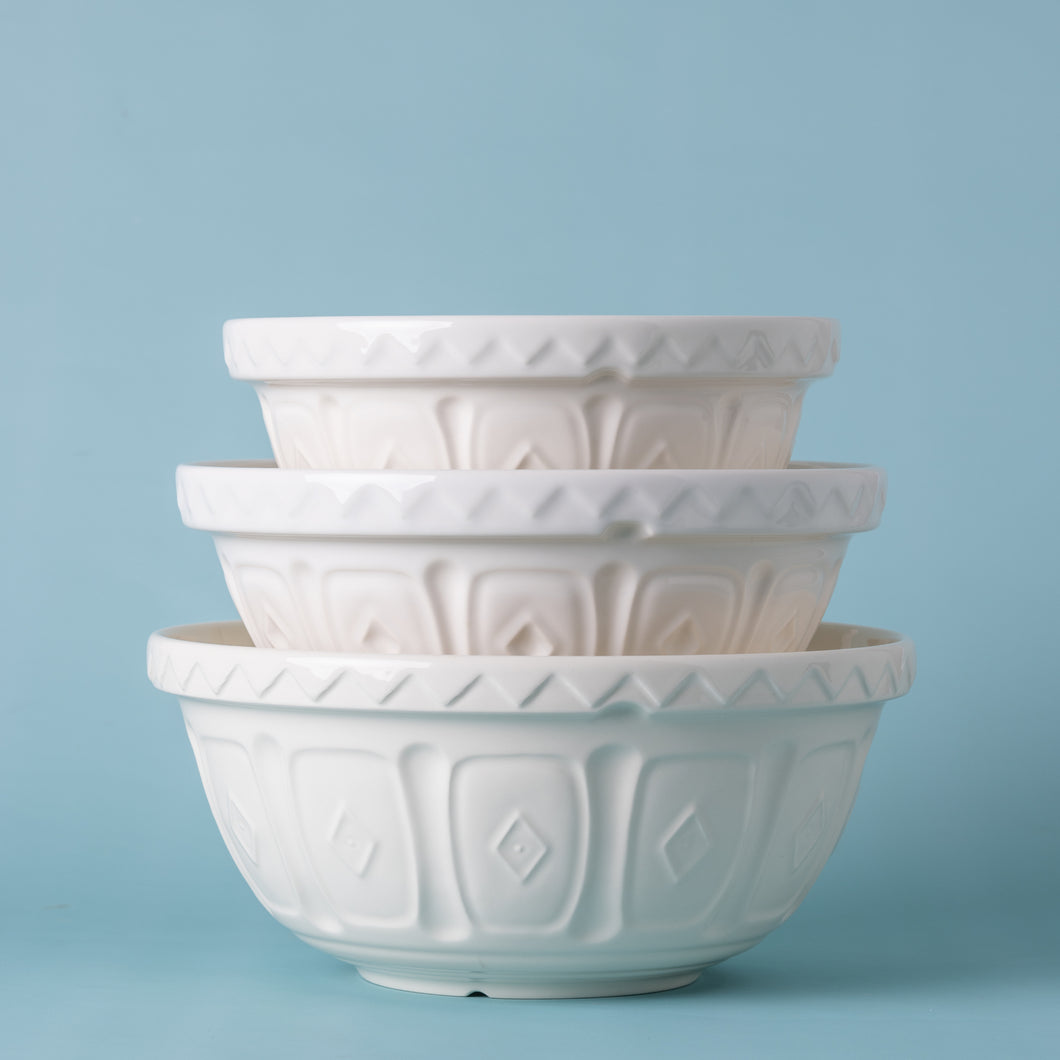 Mason Cash Color Mix Cream Mixing Bowl Set of 3 Bundle