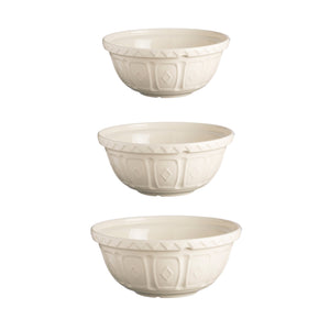 Mason Cash Color Mix Cream Mixing Bowl Set of 3 Bundle