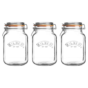 Kilner® 68 Oz Square Clip Top Jar-Set of 3
