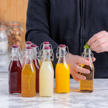 Load image into Gallery viewer, Square Clip Top Bottles-9oz-Set of 8

