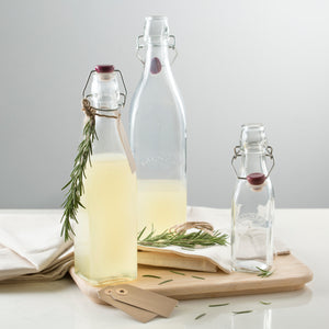Square Clip Top Bottles-9oz-Set of 8