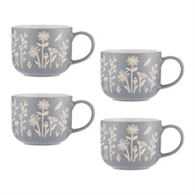 Load image into Gallery viewer, Mason Cash In the Meadow Set of 4 Blue Daisy Mugs
