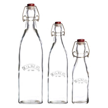 Load image into Gallery viewer, Kilner Set of 3 Square Clip Top Bottles - Kilner
