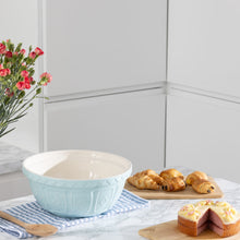 Load image into Gallery viewer, Mason Cash Color Mix Powder Blue Set of 3 Mixing Bowl Bundle
