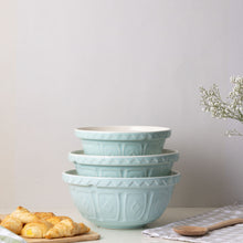 Load image into Gallery viewer, Mason Cash Color Mix Powder Blue Set of 3 Mixing Bowl Bundle

