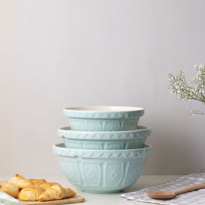 Mason Cash Color Mix Powder Blue Set of 3 Mixing Bowl Bundle