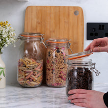 Load image into Gallery viewer, Round Clip Top Jars-Set of 3 (34oz, 51oz, 68oz)
