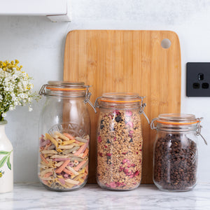 Round Clip Top Jars-Set of 3 (34oz, 51oz, 68oz)