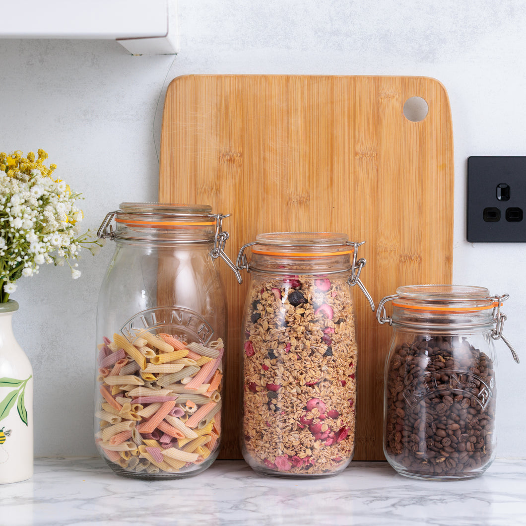 Round Clip Top Jars-Set of 3 (34oz, 51oz, 68oz)