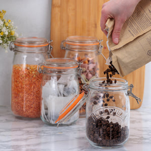 Round Clip Top Jars-Set of 4 (2pcs 34oz, 2 pcs 51oz)