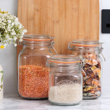 Load image into Gallery viewer, Square Clip Top Jars-Set of 3 ( 34oz, 51oz, 68oz)
