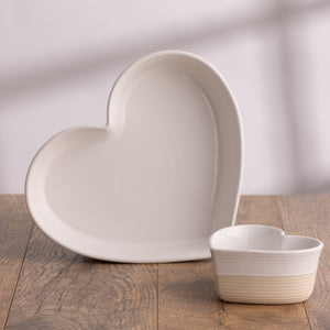 Rustic Charm Set of 2 Heart Baking Dishes