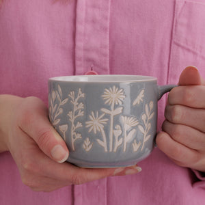 Mason Cash In the Meadow Set of 4 Blue Daisy Mugs