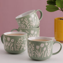 Load image into Gallery viewer, Mason Cash In the Meadow Set of 4 Green Tulip Mugs
